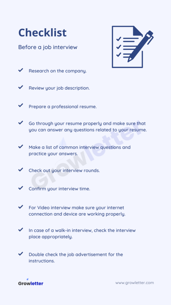 Job interview checklist